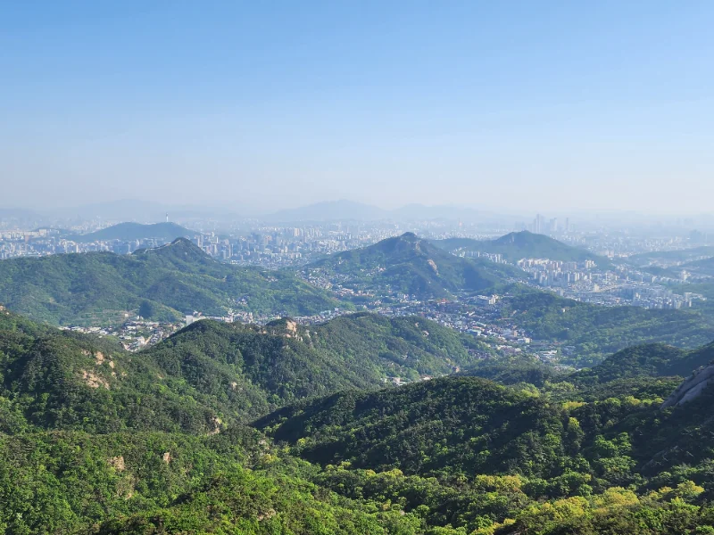 The ultimate city-mountain proximity: Seoul view from the Bukhansan.